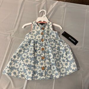 Picapino Infant Girls floral Button Down Dress 12 Months Easter Spring Summer